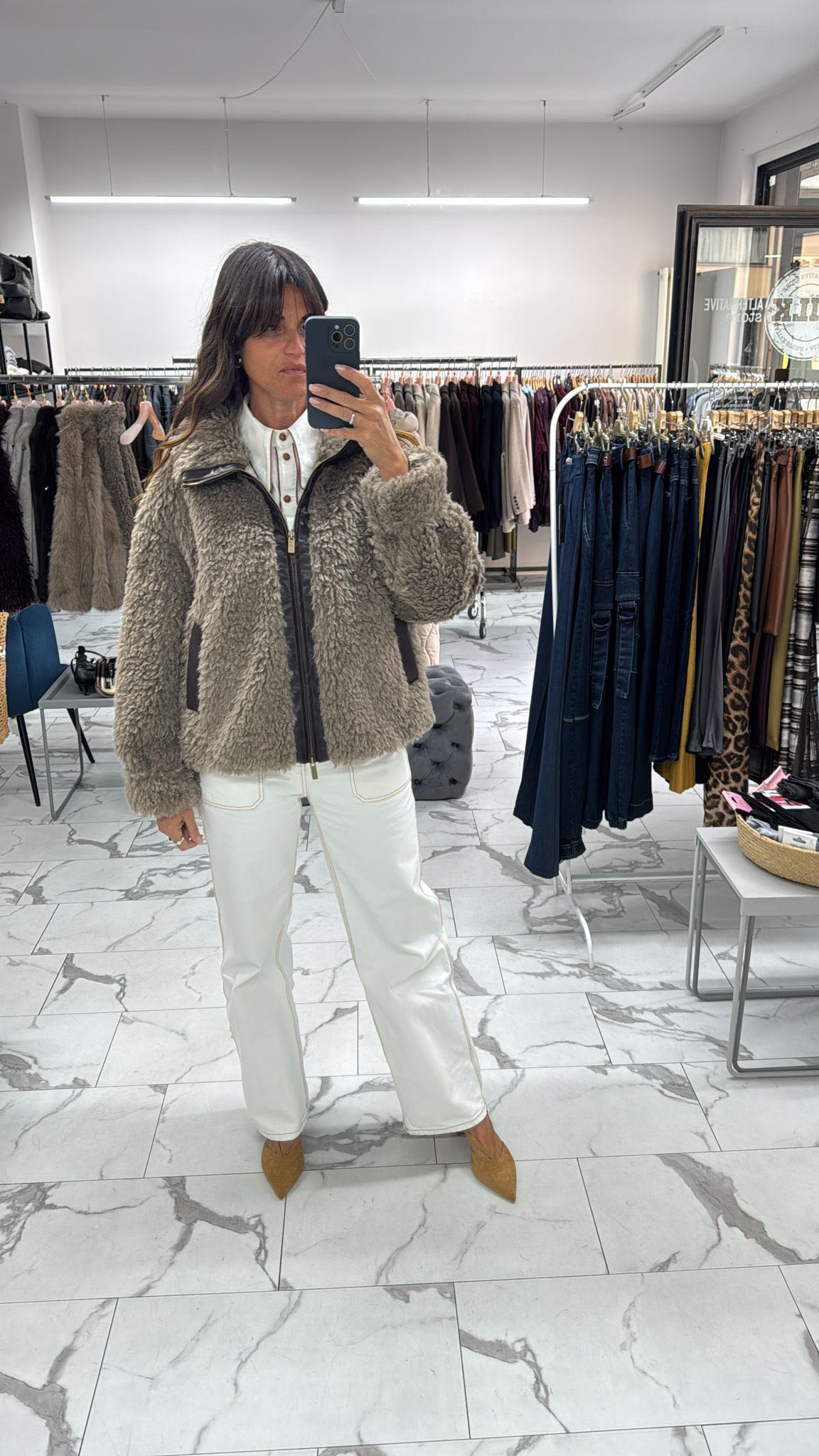 GIACCA ECOPELLICCIA ZIP TORTORA
