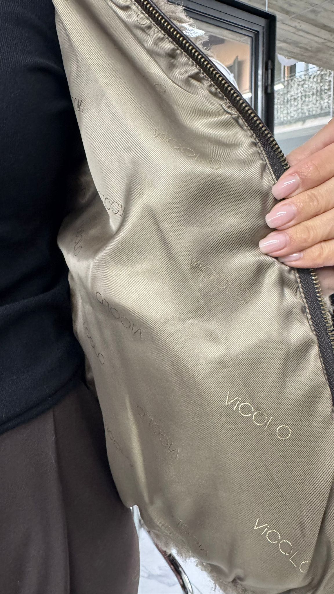 GIACCA ECOPELLICCIA ZIP TORTORA