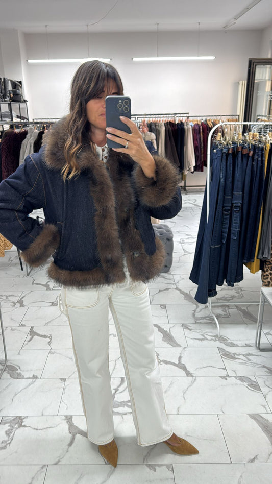 GIACCA ECO PELLICCIA REVERSIBILE IN DENIM
