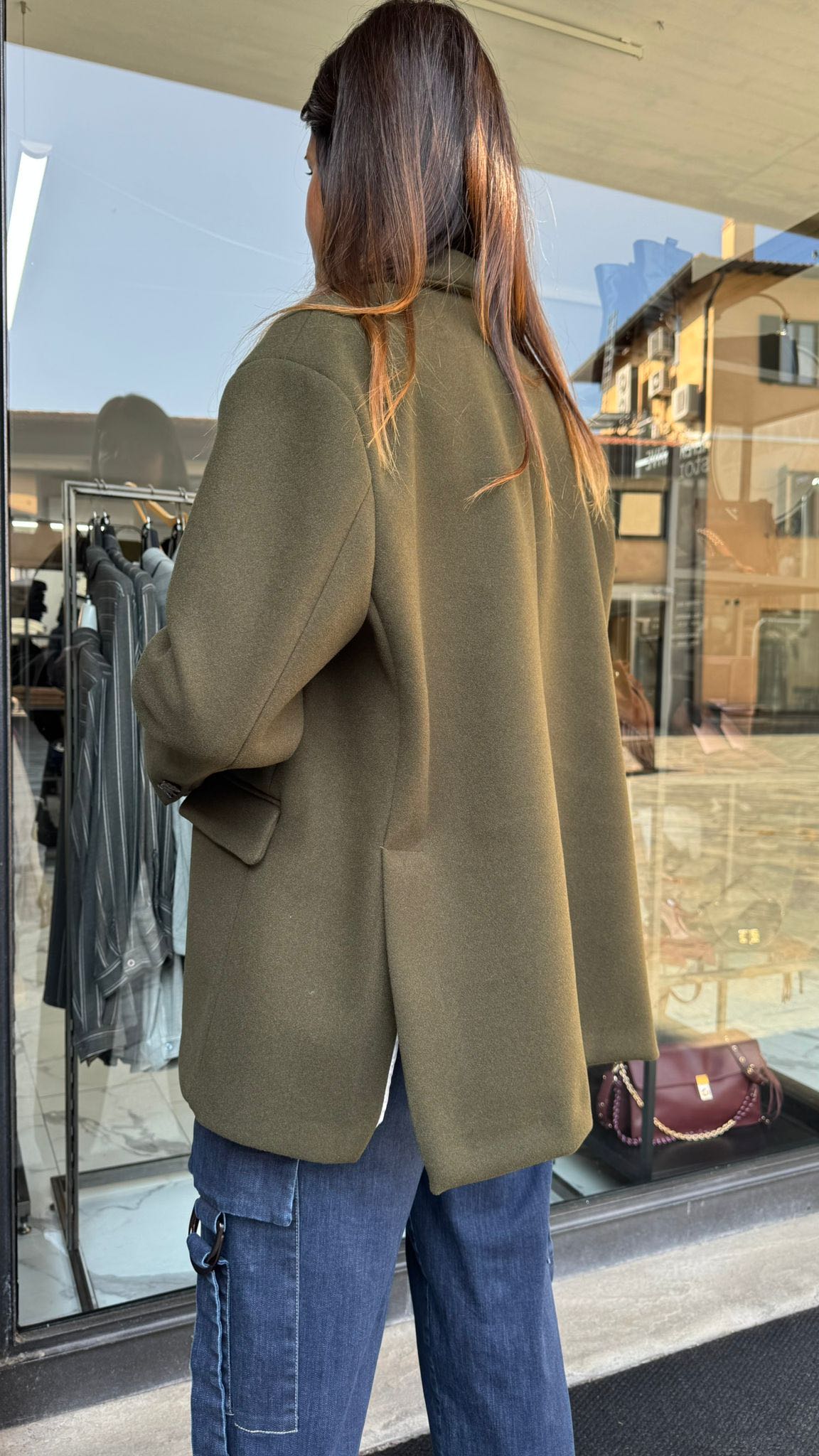 GIACCA PANNO OVER VERDONE