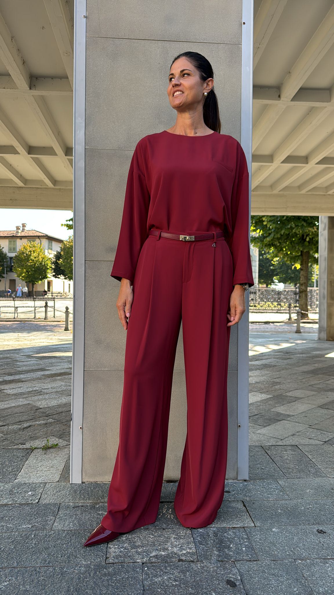 PANTALONE TERRY BORDEAUX
