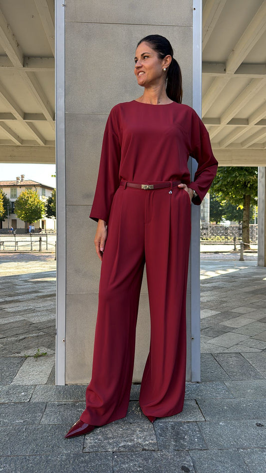 PANTALONE TERRY BORDEAUX