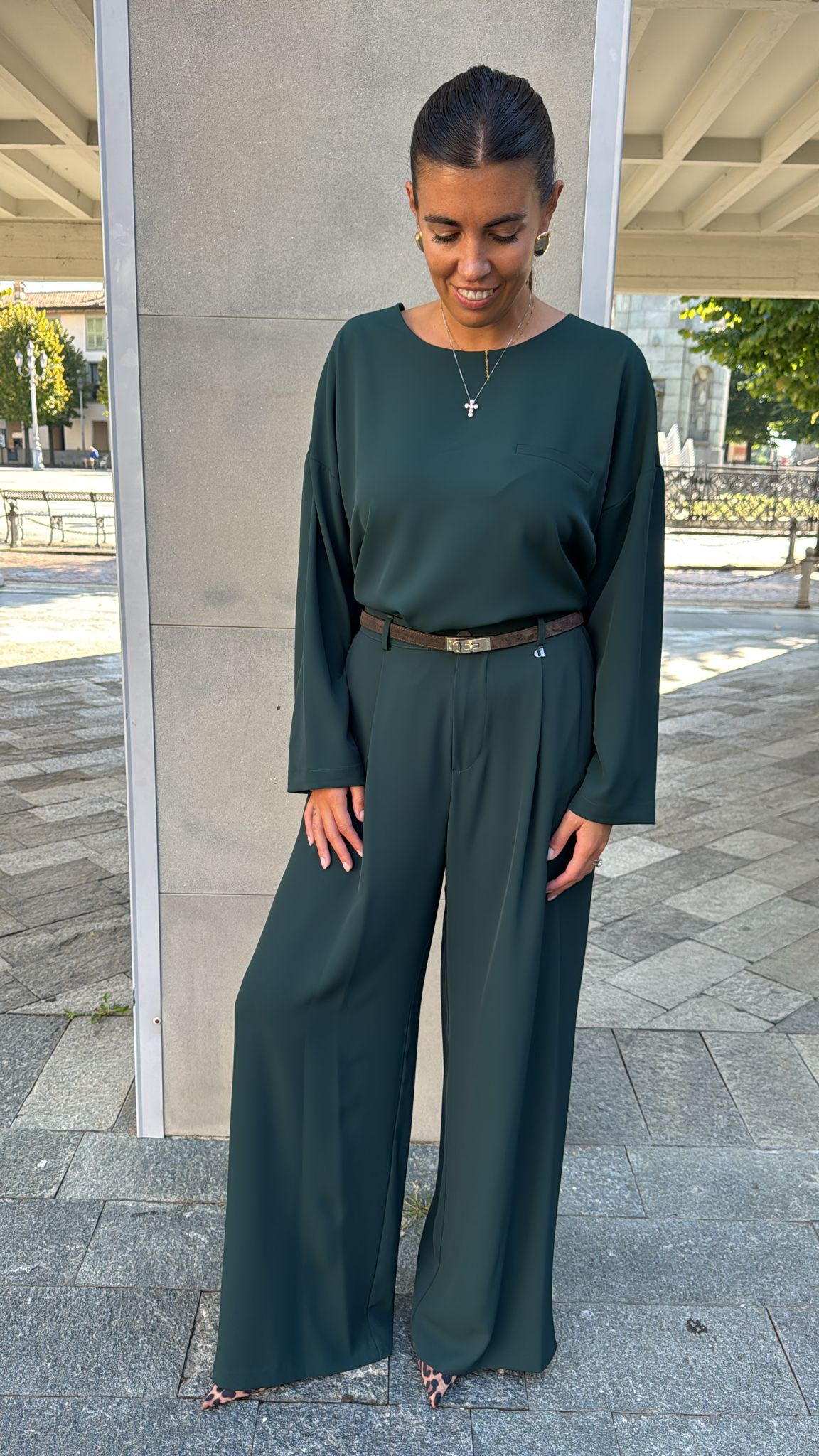 PANTALONE TERRY VERDE BOTTIGLIA