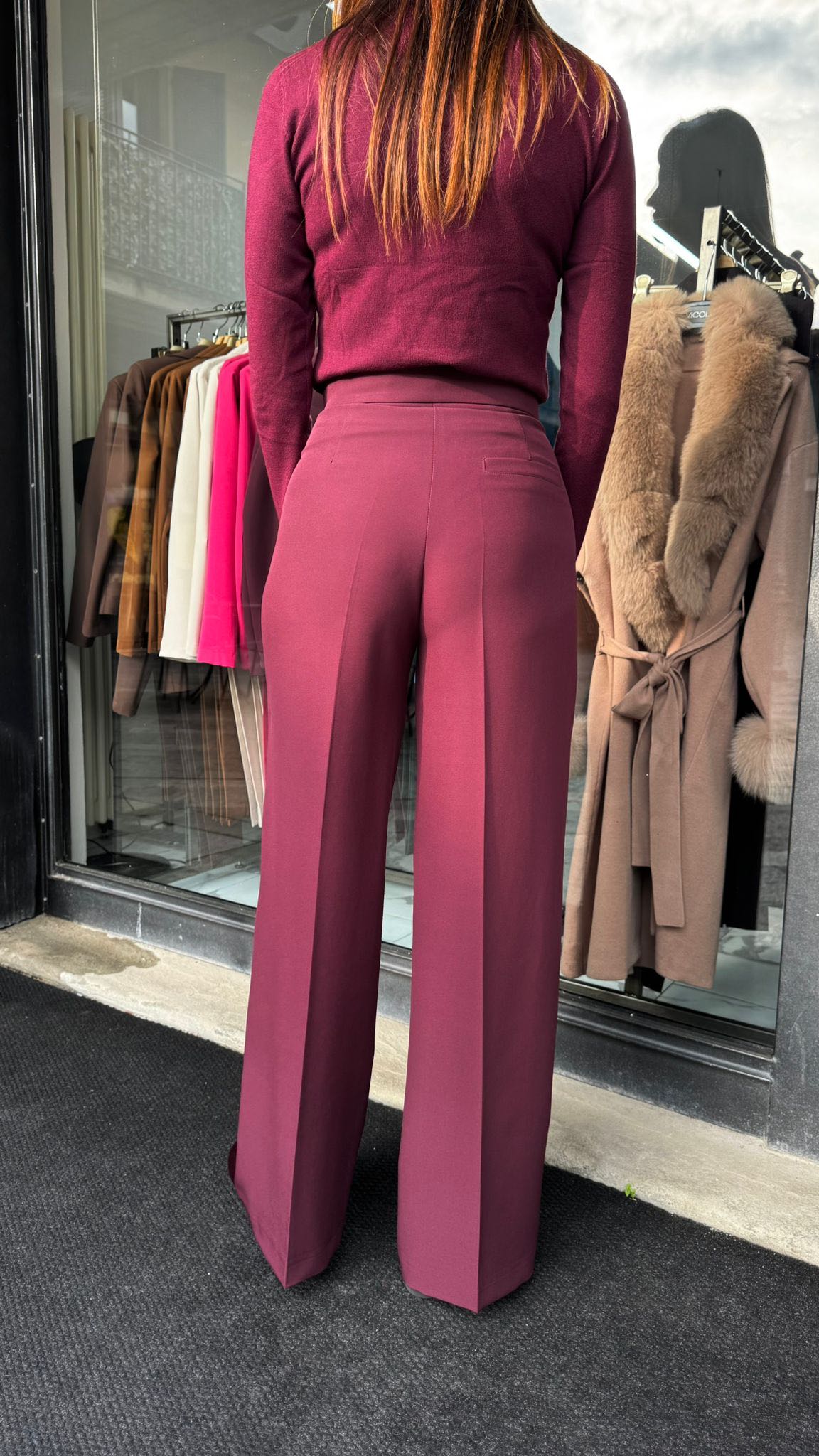 PANTALONE PALAZZO TECNICO BORDEAUX