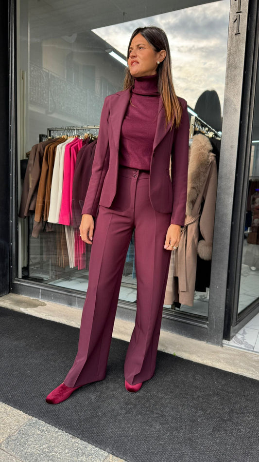 PANTALONE PALAZZO TECNICO BORDEAUX