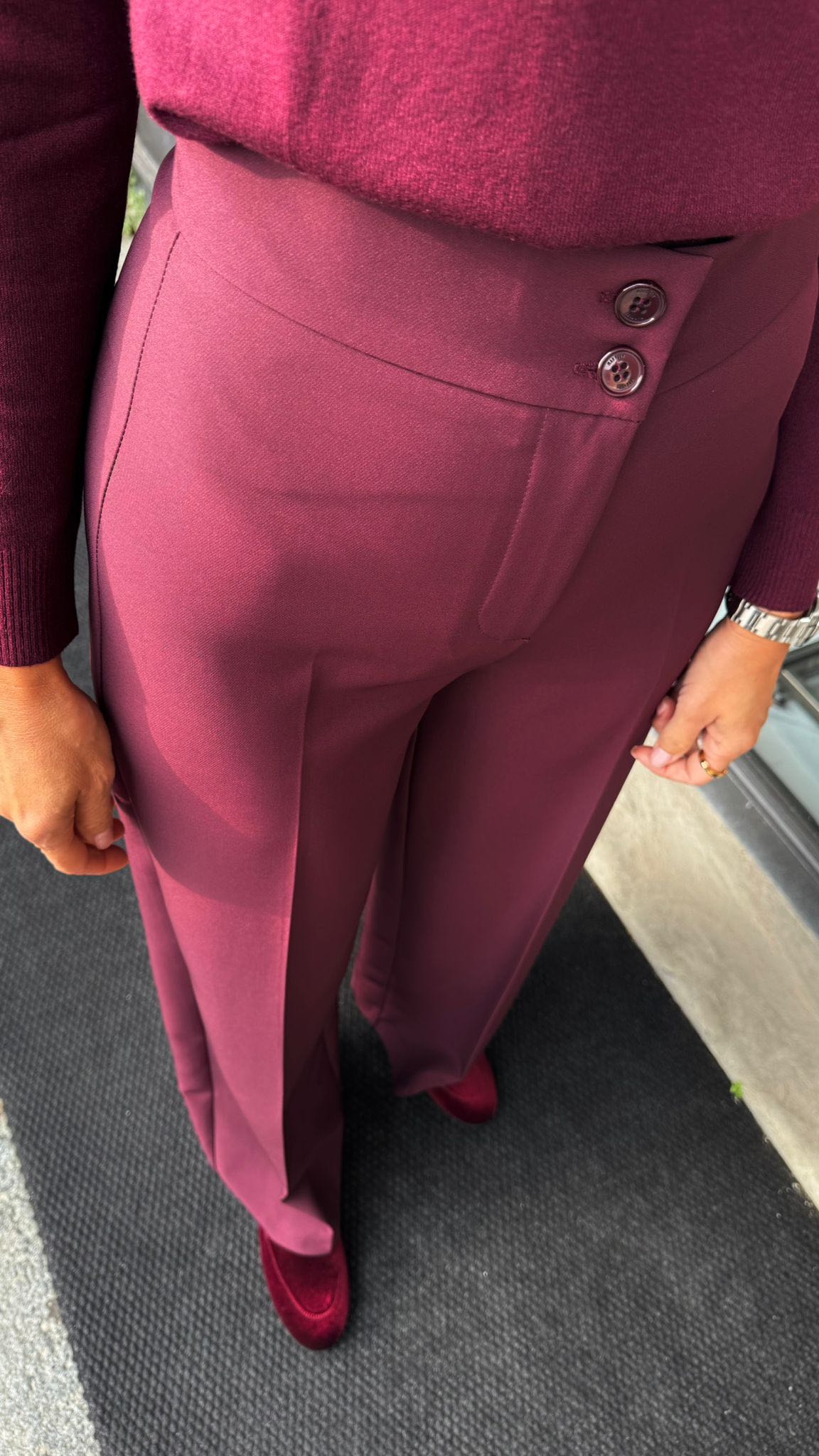 PANTALONE PALAZZO TECNICO BORDEAUX