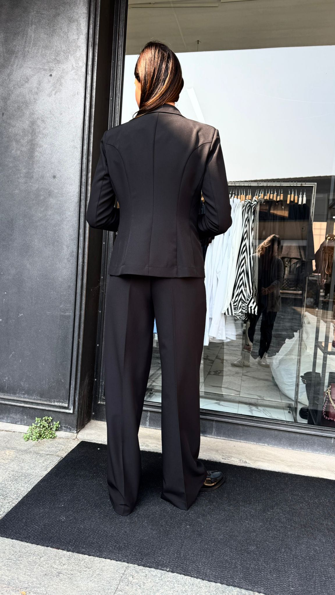 PANTALONE PALAZZO TECNICO NERO