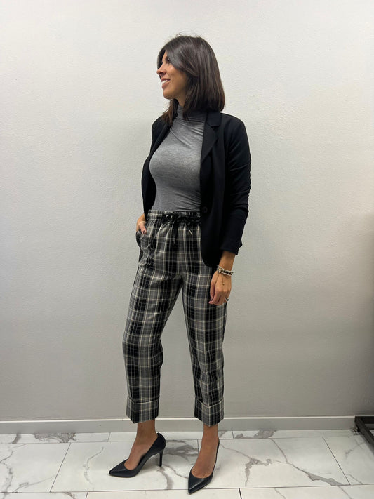 PANTALONE PRINCIPE DI GALLES NERO E GRIGIO