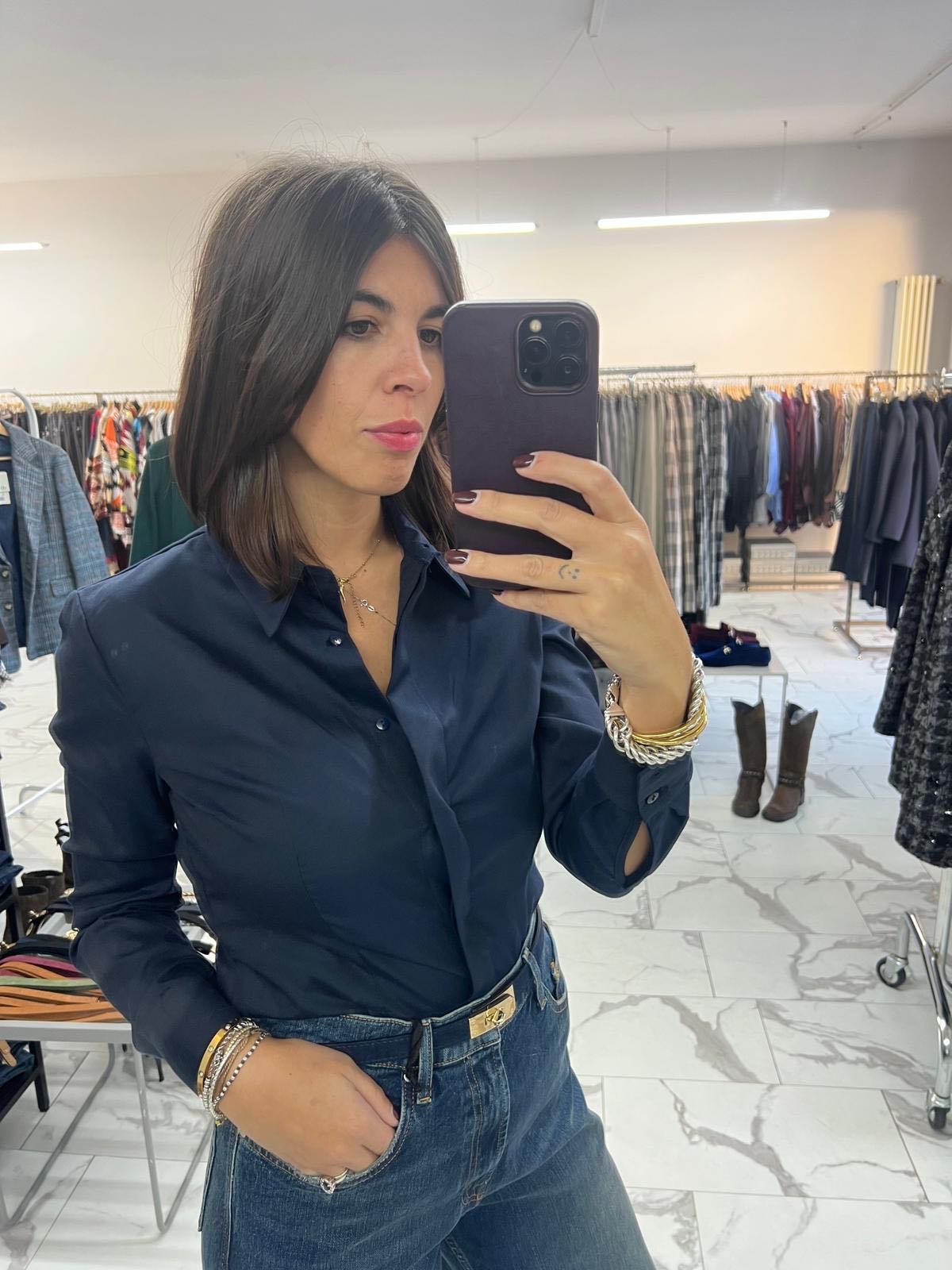 CAMICIA OXFORD SLIM BLU
