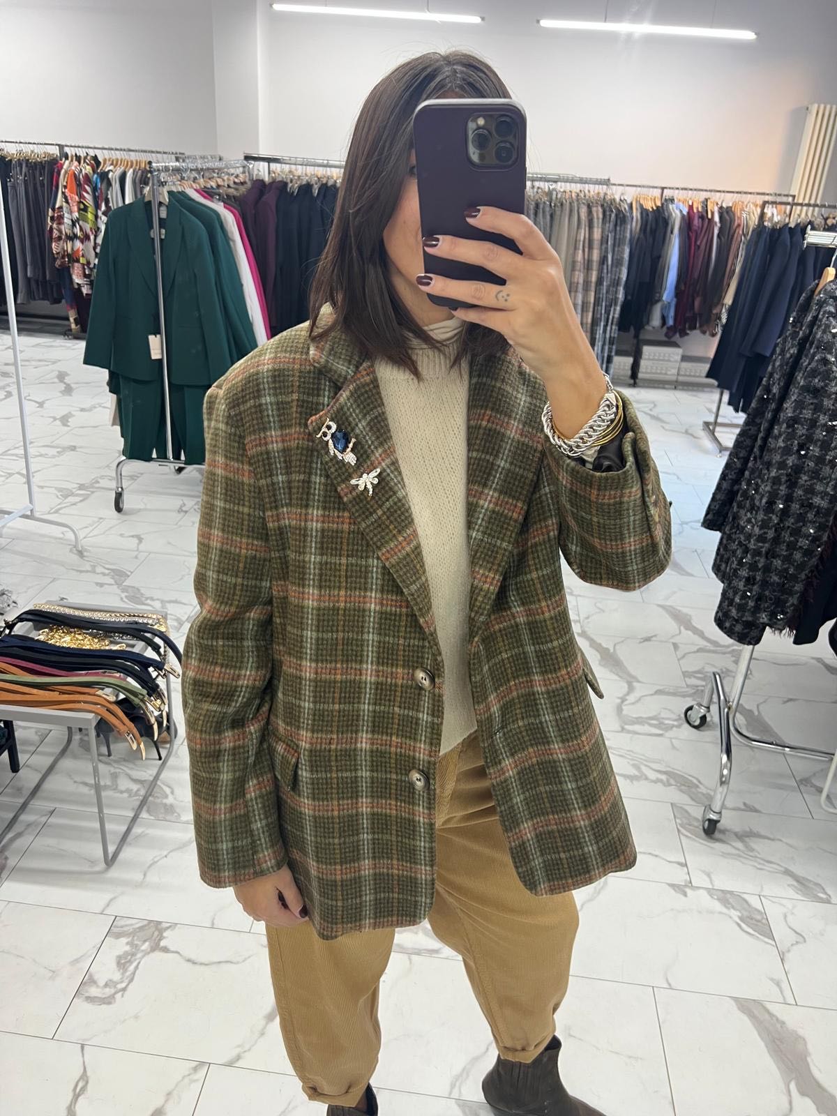 CAPPOTTINO OVER TARTAN OLIVA