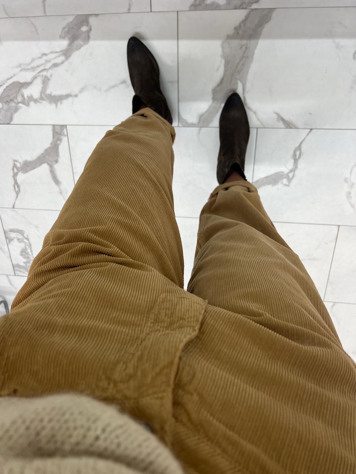 PANTALONE VELLUTO A COSTE TABACCO