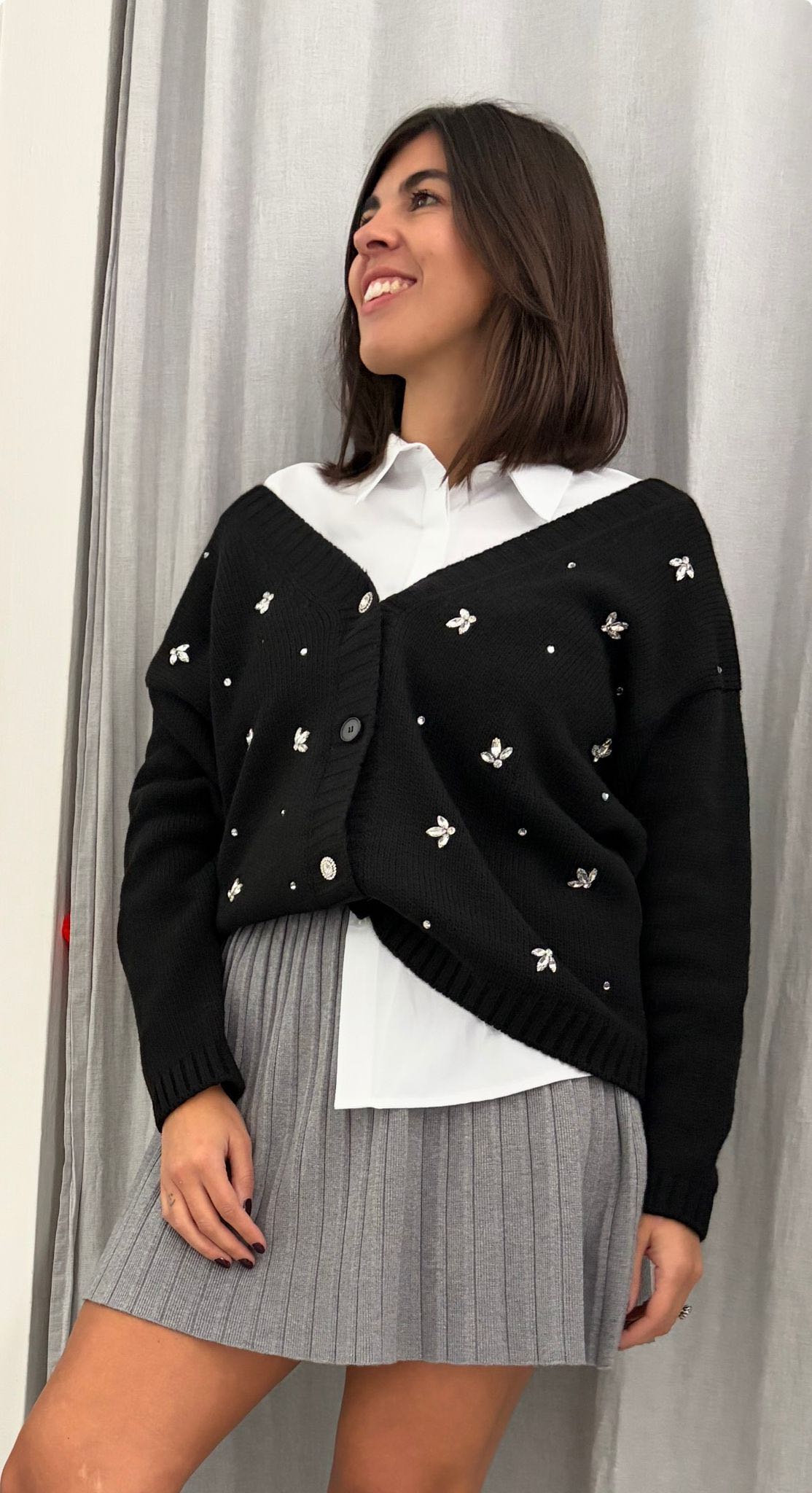 GONNA IN MAGLIA PLISSETTATA GRIGIA