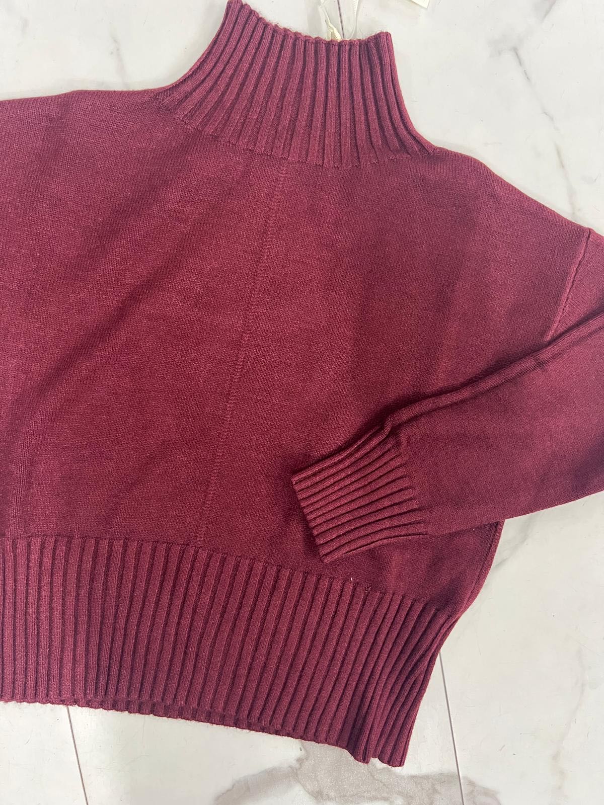 MAGLIA COLLO ALTO RIGA BORDEAUX