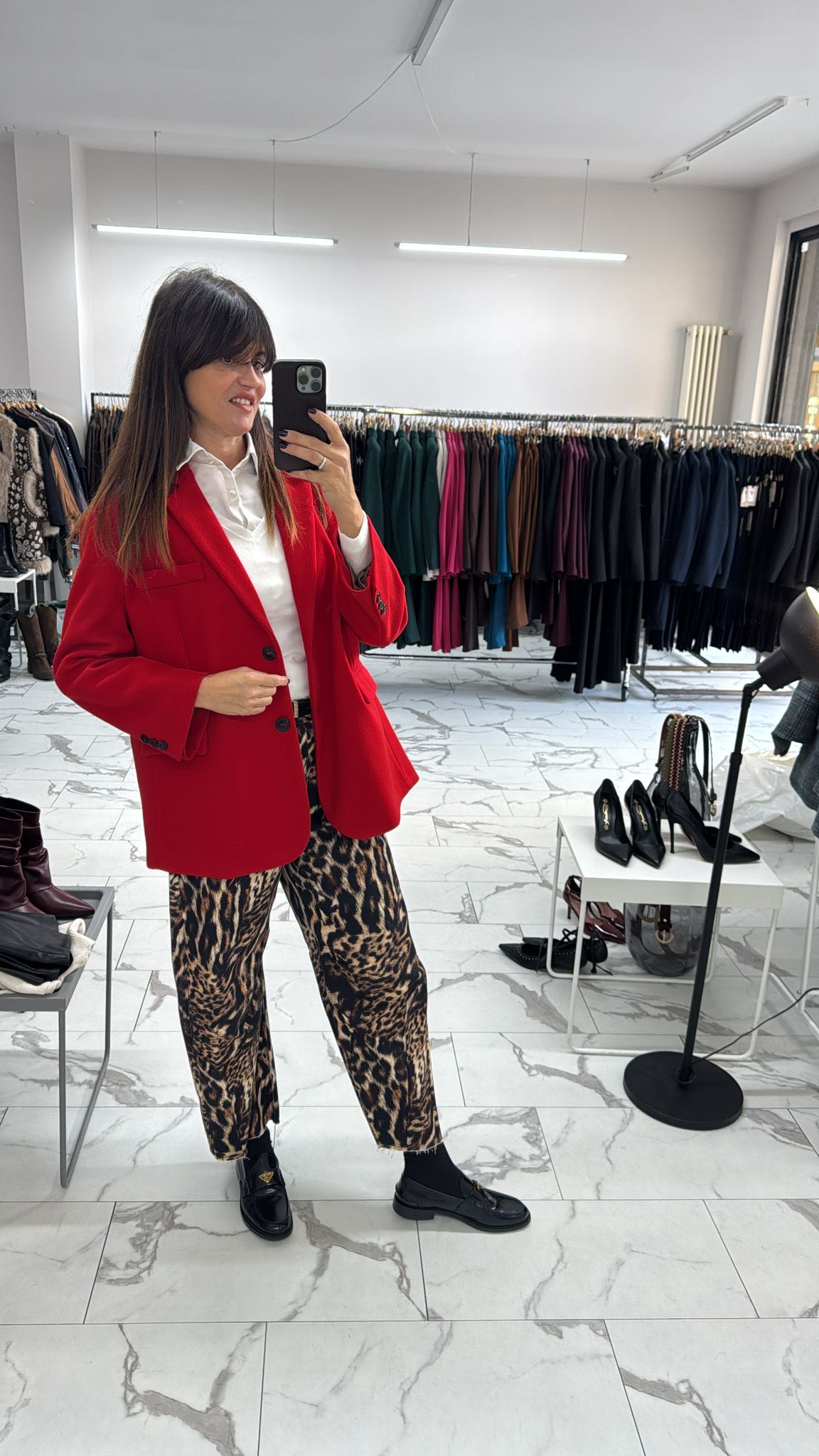 GIACCA PANNO OVER ROSSA