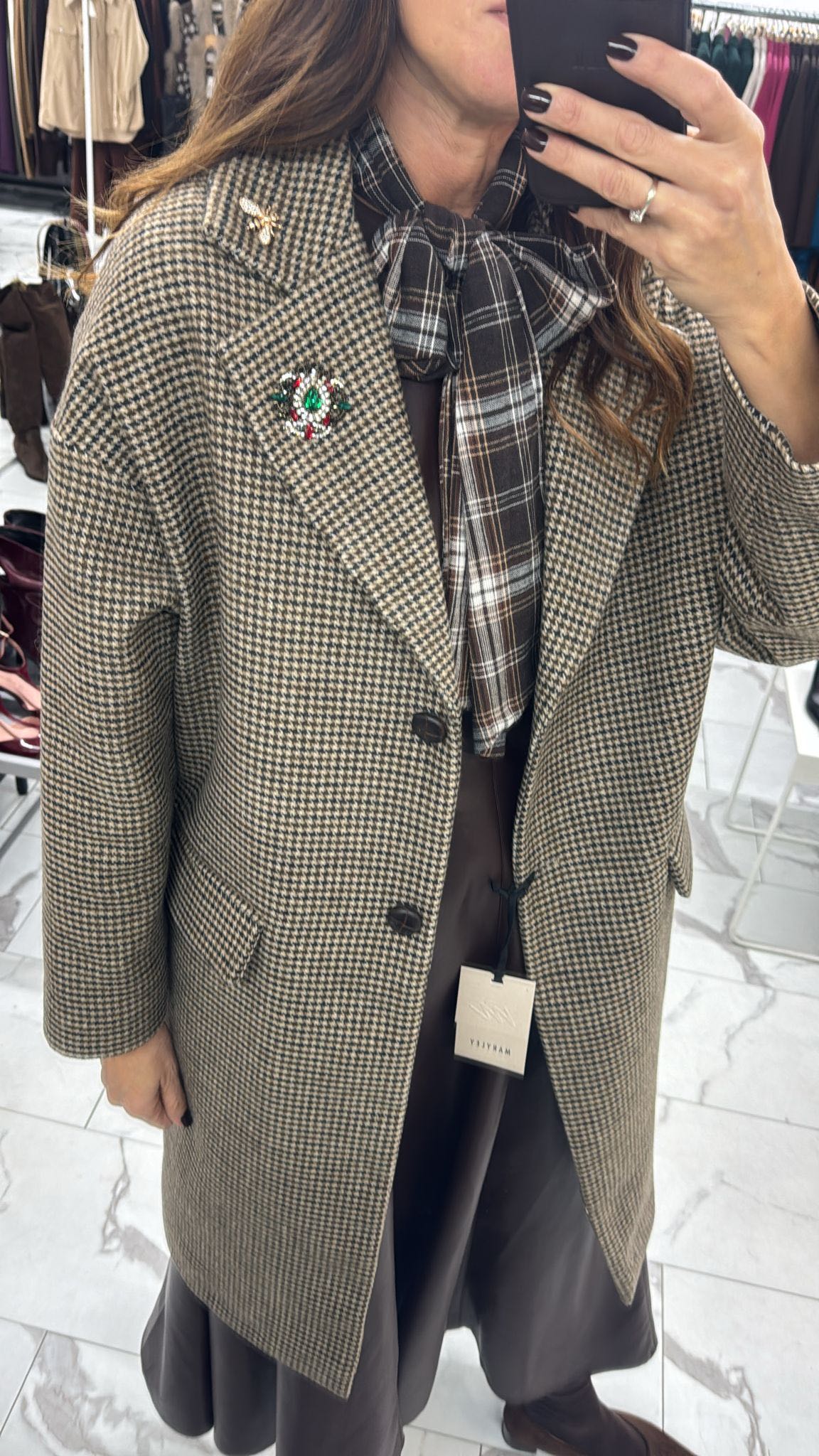 CAPPOTTO PIEDE POULE MORO E NERO