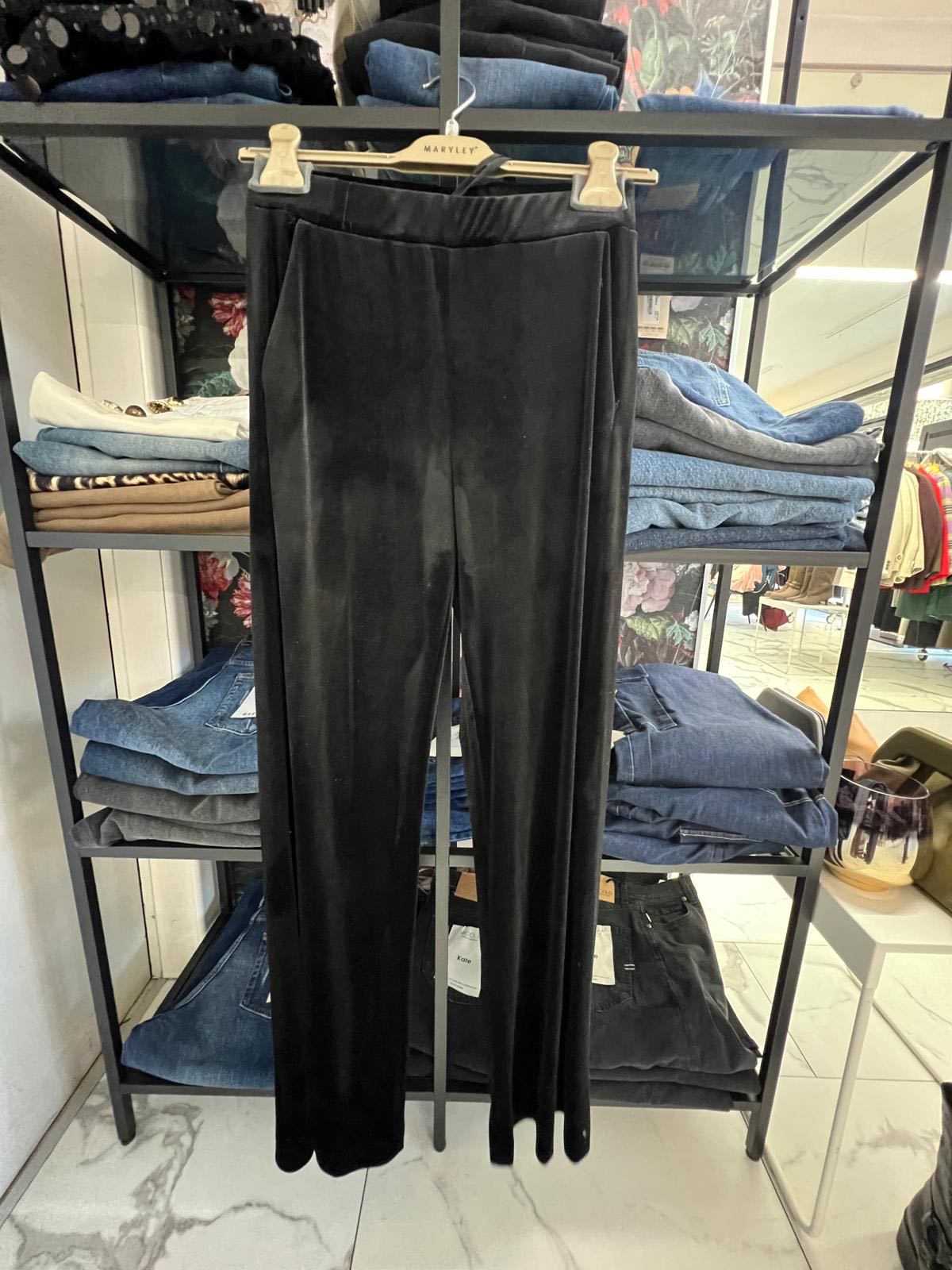 PANTALONE PALAZZO CINIGLIA NERA