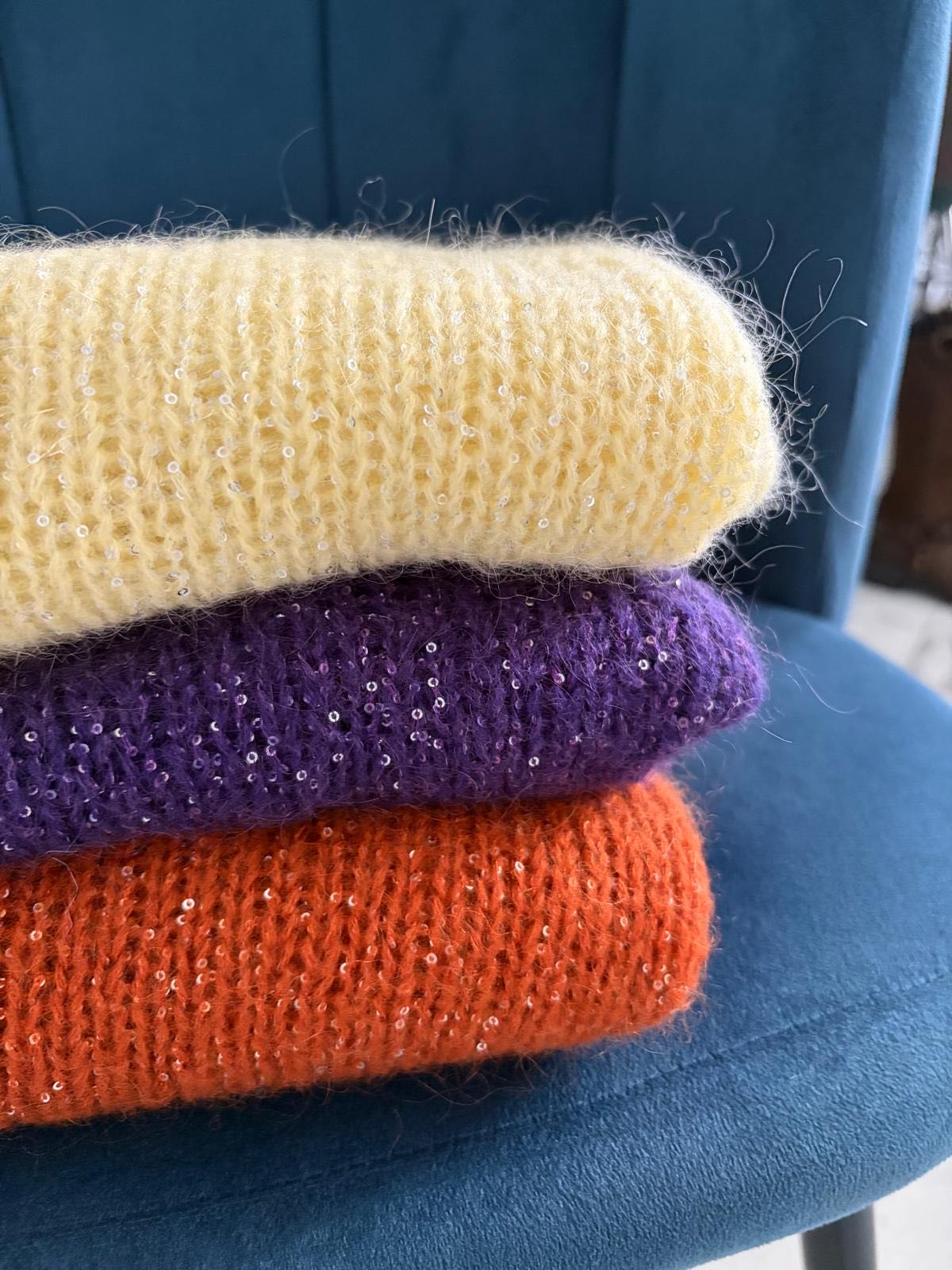 MAGLIONCINO MOHAIR MICRO PAILETTES VIOLA