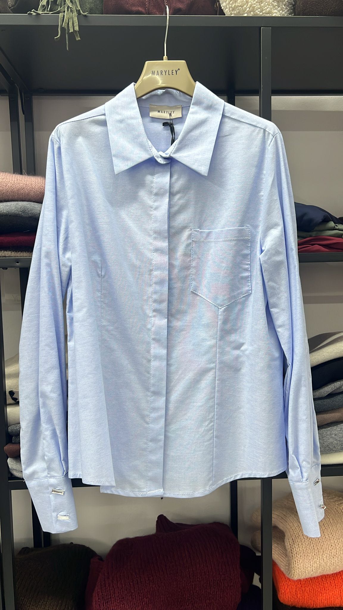 CAMICIA OXFORD TASCHINO AZZURRA