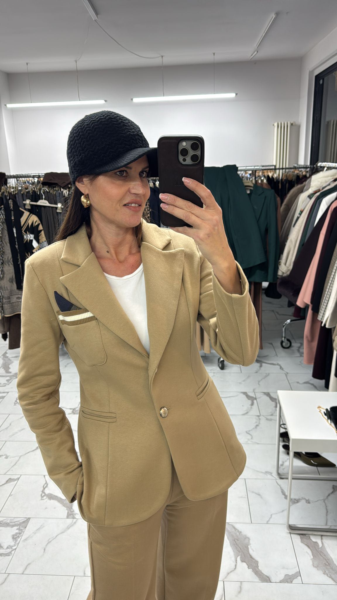 GIACCA BASIC IN FELPA SABBIA