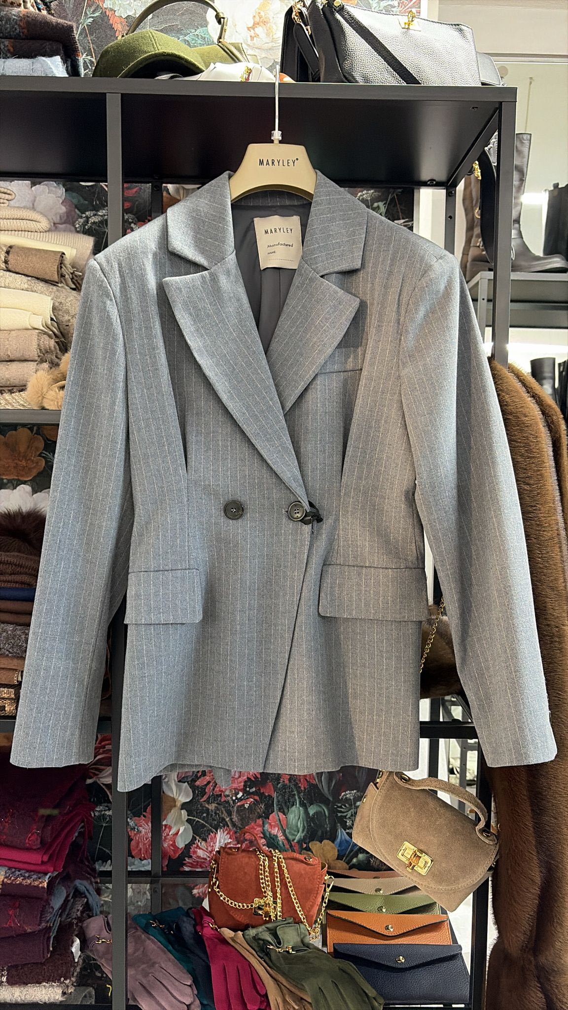 GIACCA AVVITATA GESSATA GRIGIA