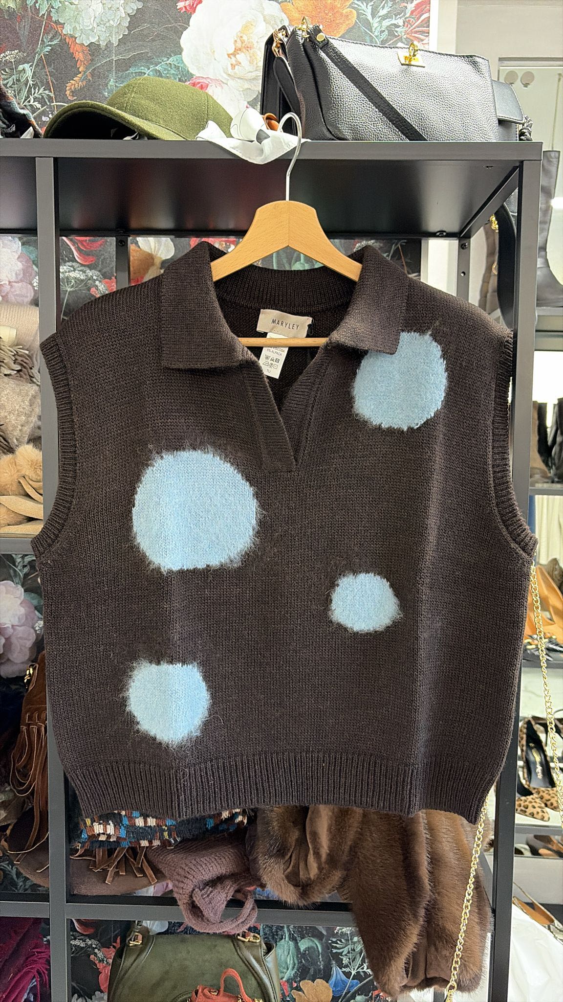 GILET POLO POIS CIOCCOLATO AZZURRO