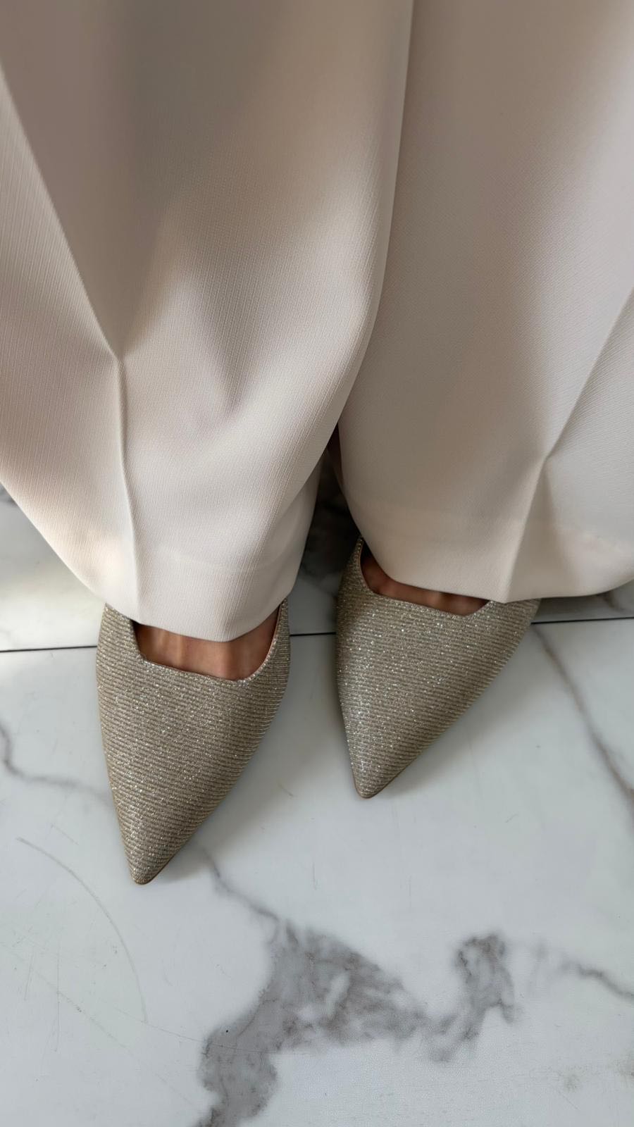 SLINGBACK SCOLLO QUADRO TESSUTO GAGLIARDO