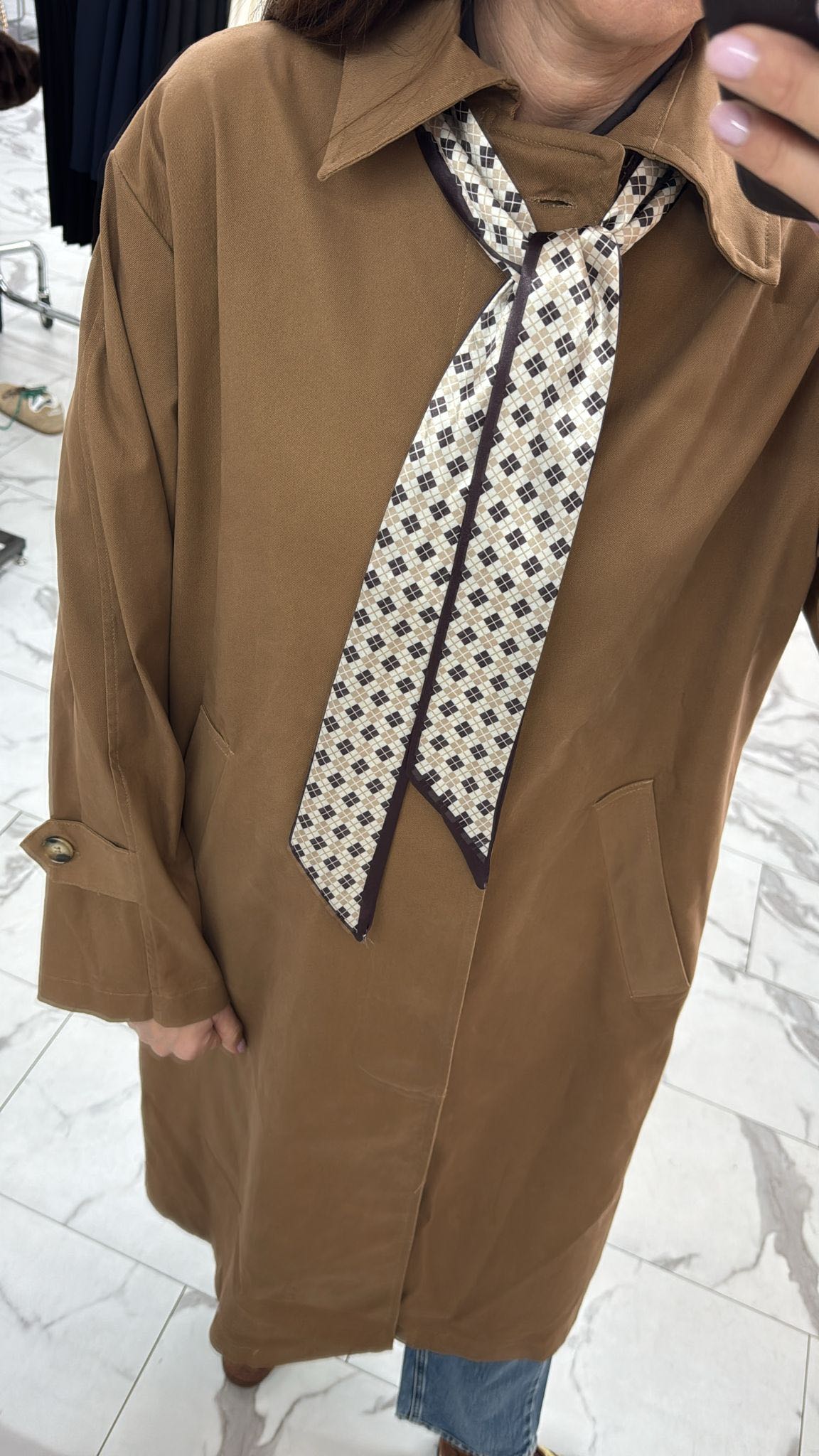 TRENCH FOULARD TABACCO