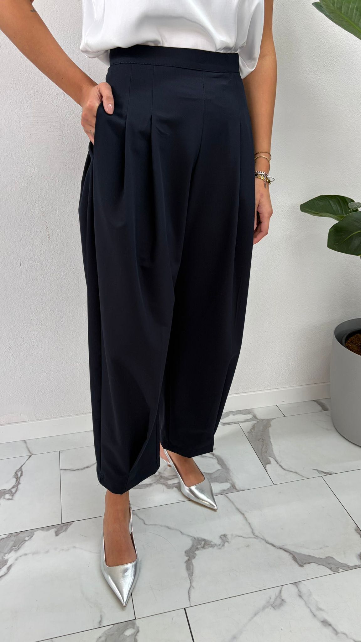 PANTALONE DOPPIA PENCE BLU