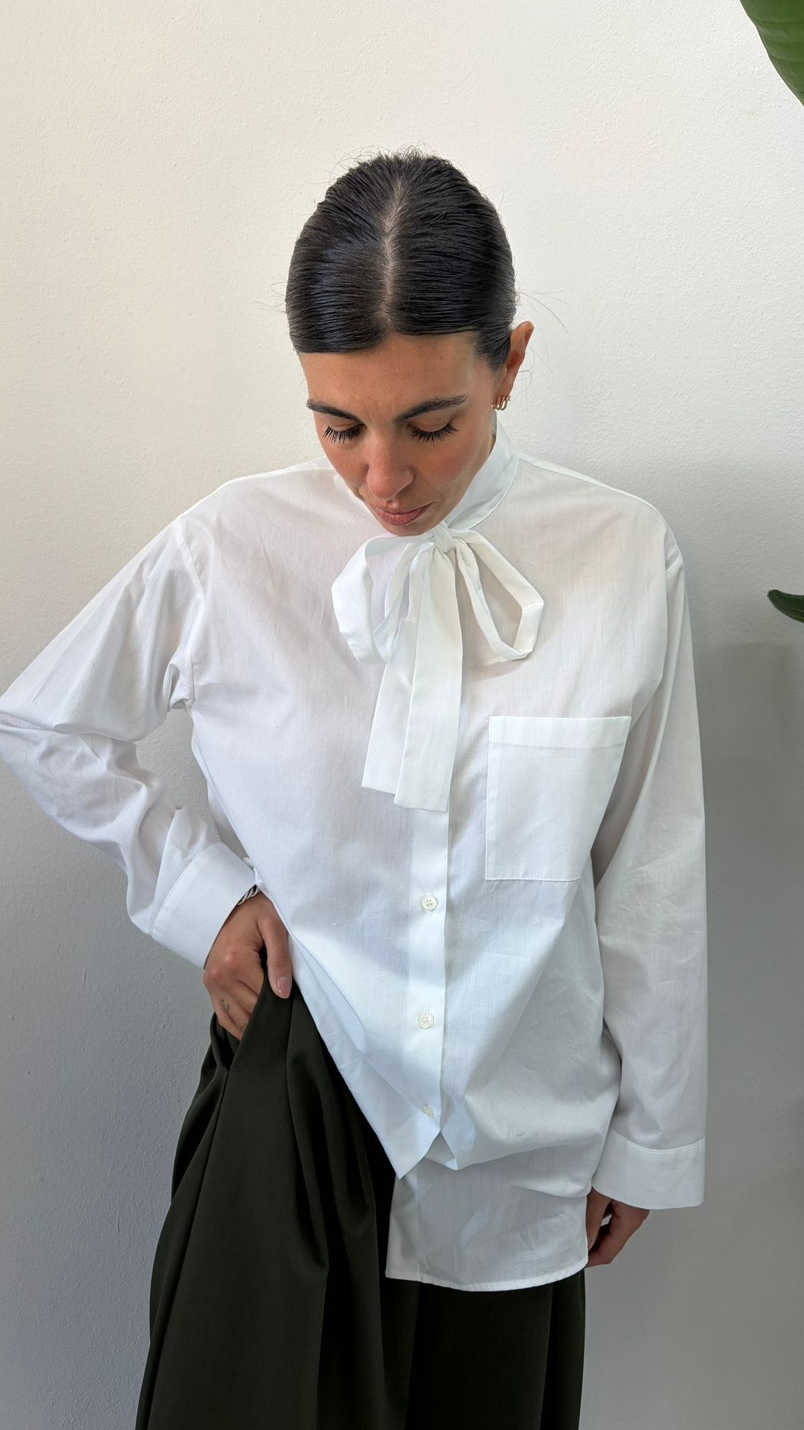 CAMICIA COTONE FIOCCO BIANCA
