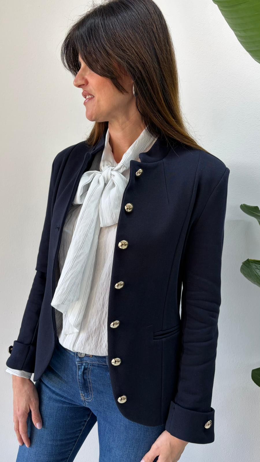 CAMICIA GESSATA BIANCA E NERA FIOCCO