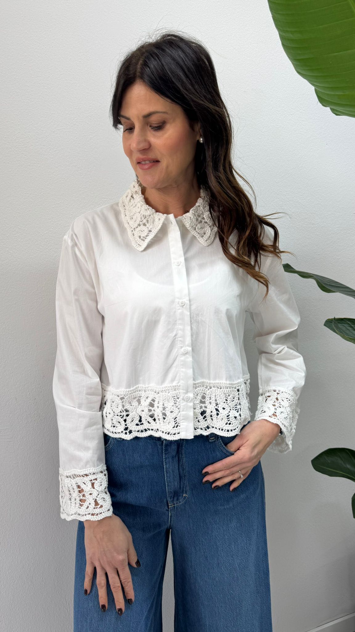 CAMICIA PIZZO SANGALLO BIANCA