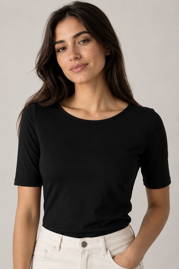 T-SHIRT MANICA 3/4 NERA