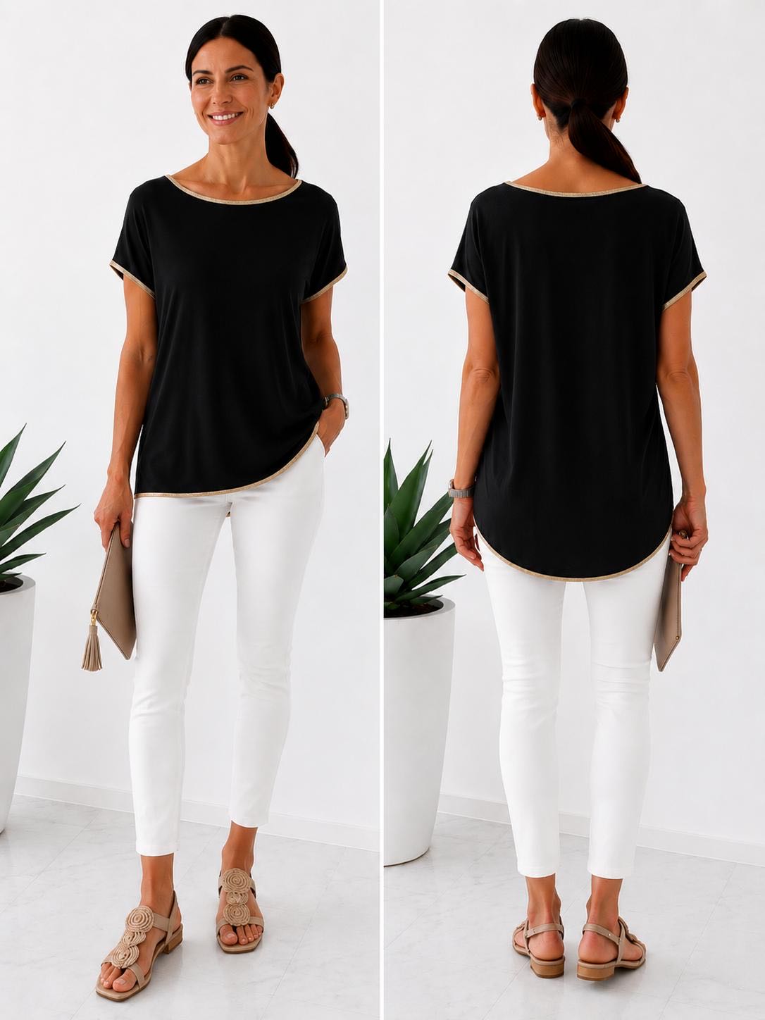 MAGLIA OVER SMILE NERA
