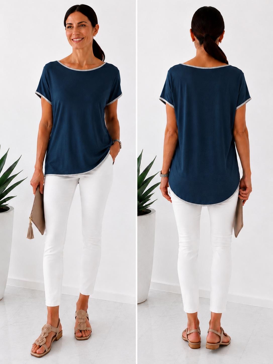 MAGLIA OVER SMILE BLU