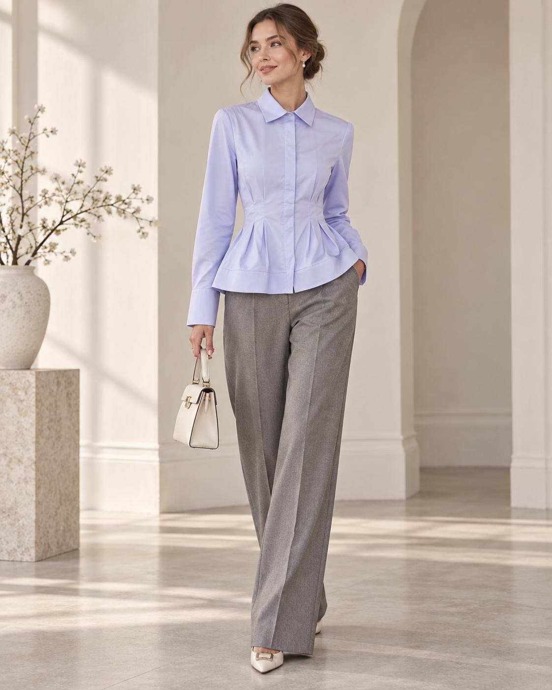 CAMICIA PEPLO AZZURRA