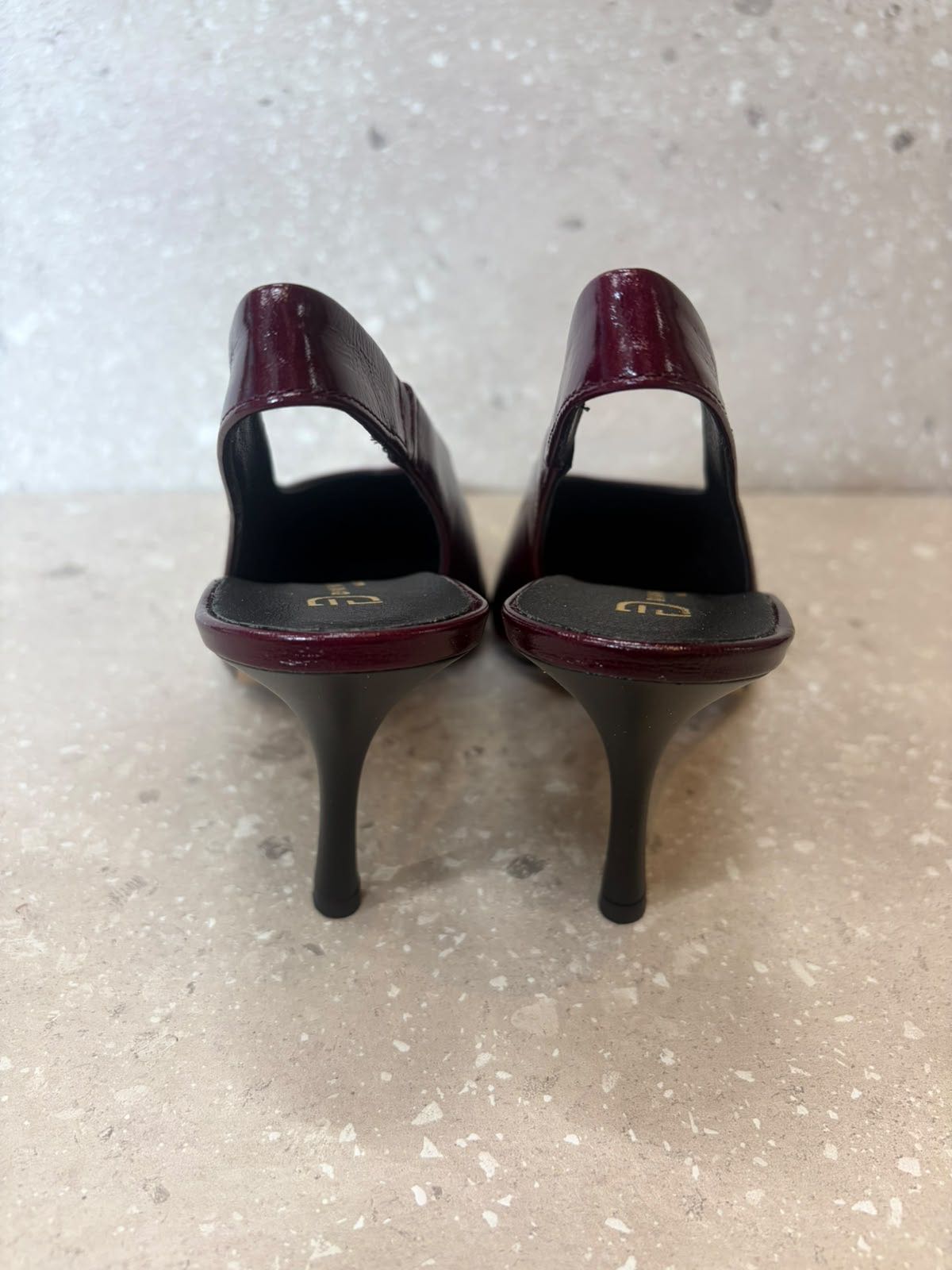 SLINGBACK PUNTALE ORO BORDEAUX