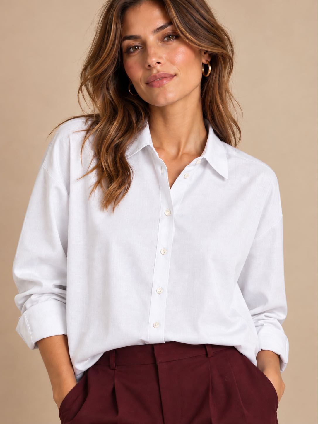 CAMICIA OXFORD OVER BIANCA