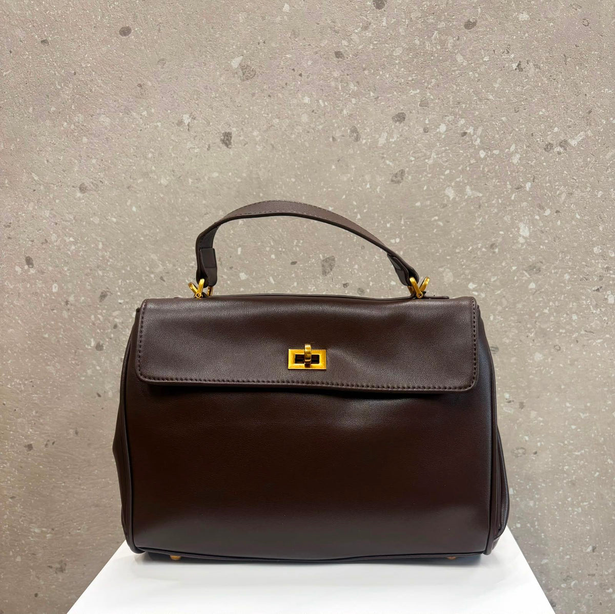 BORSA VERA PELLE AURY MARRONE