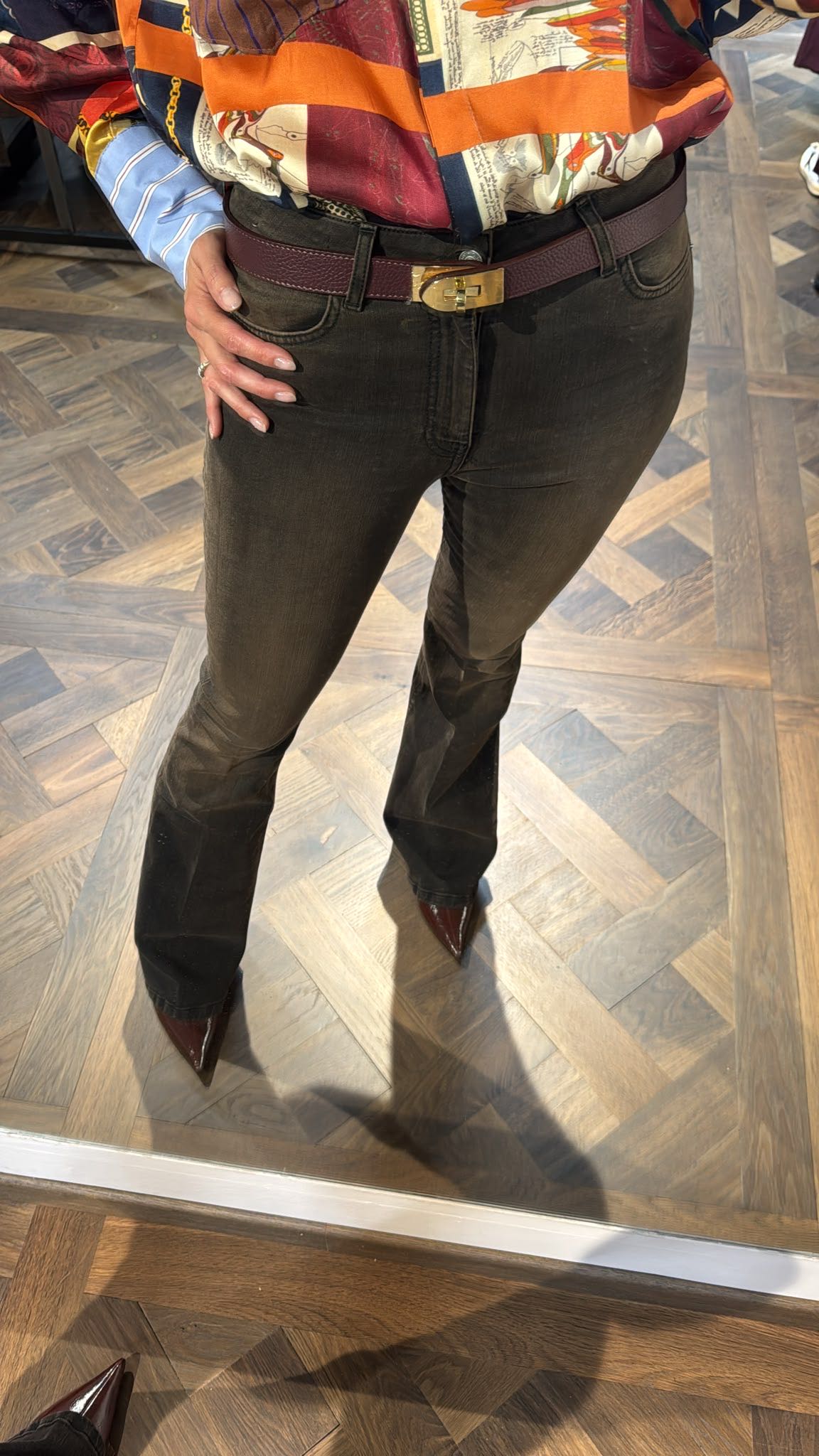 JEANS GISELE FLARE NERO DIRTY