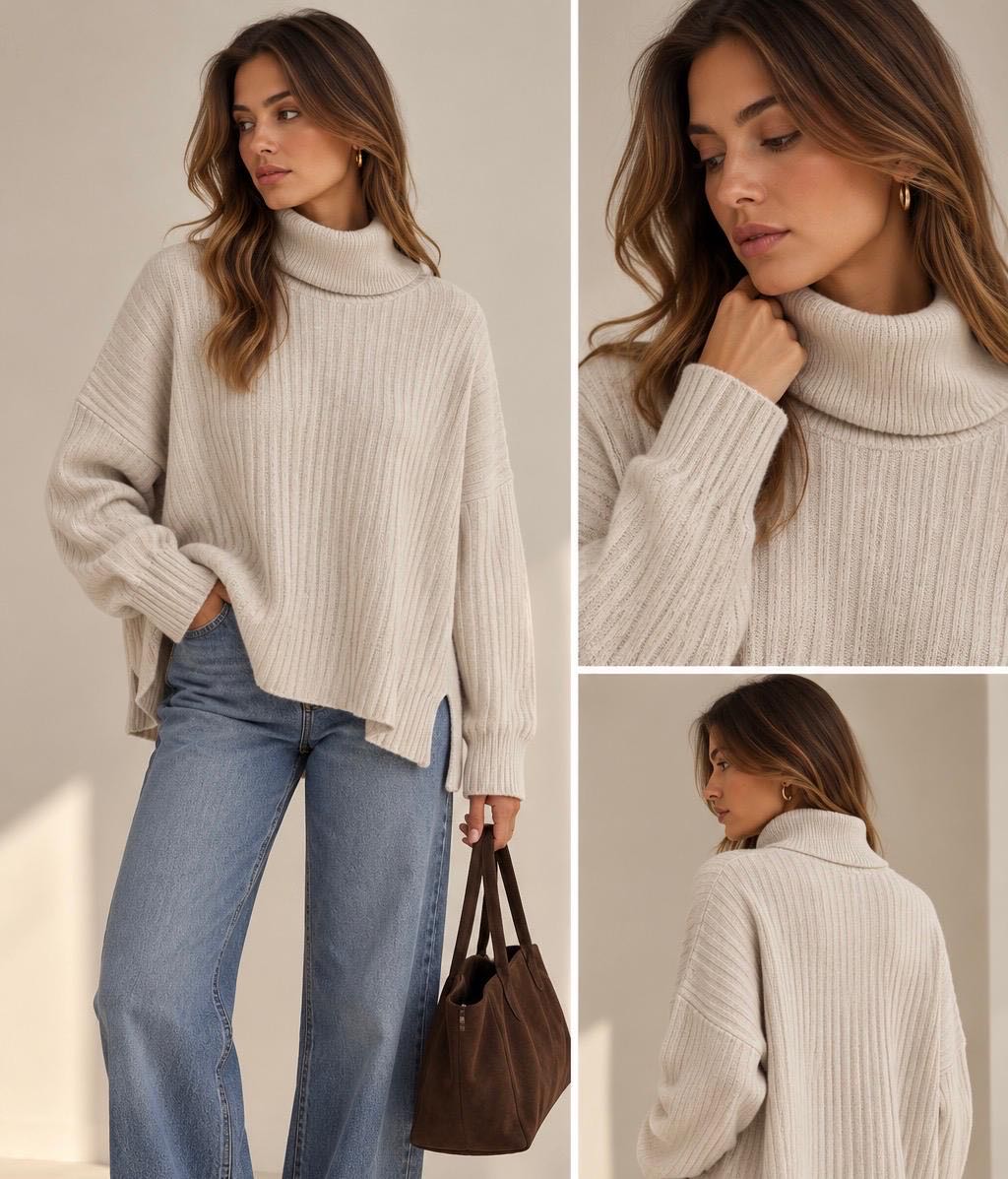 MAGLIONE AMSTERDAM LANA KASHMIR SABBIA