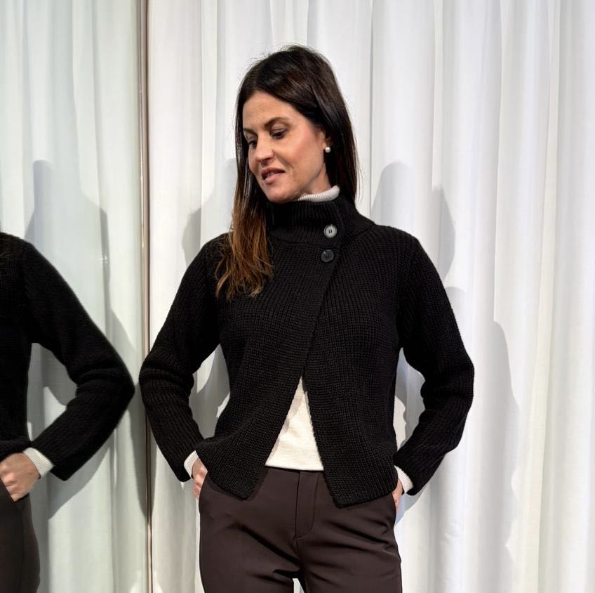 MAGLIONE ASIMMETRICO MOKA