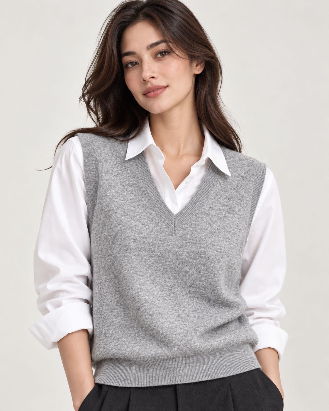 GILET BASIC CLASSICO GRIGIO