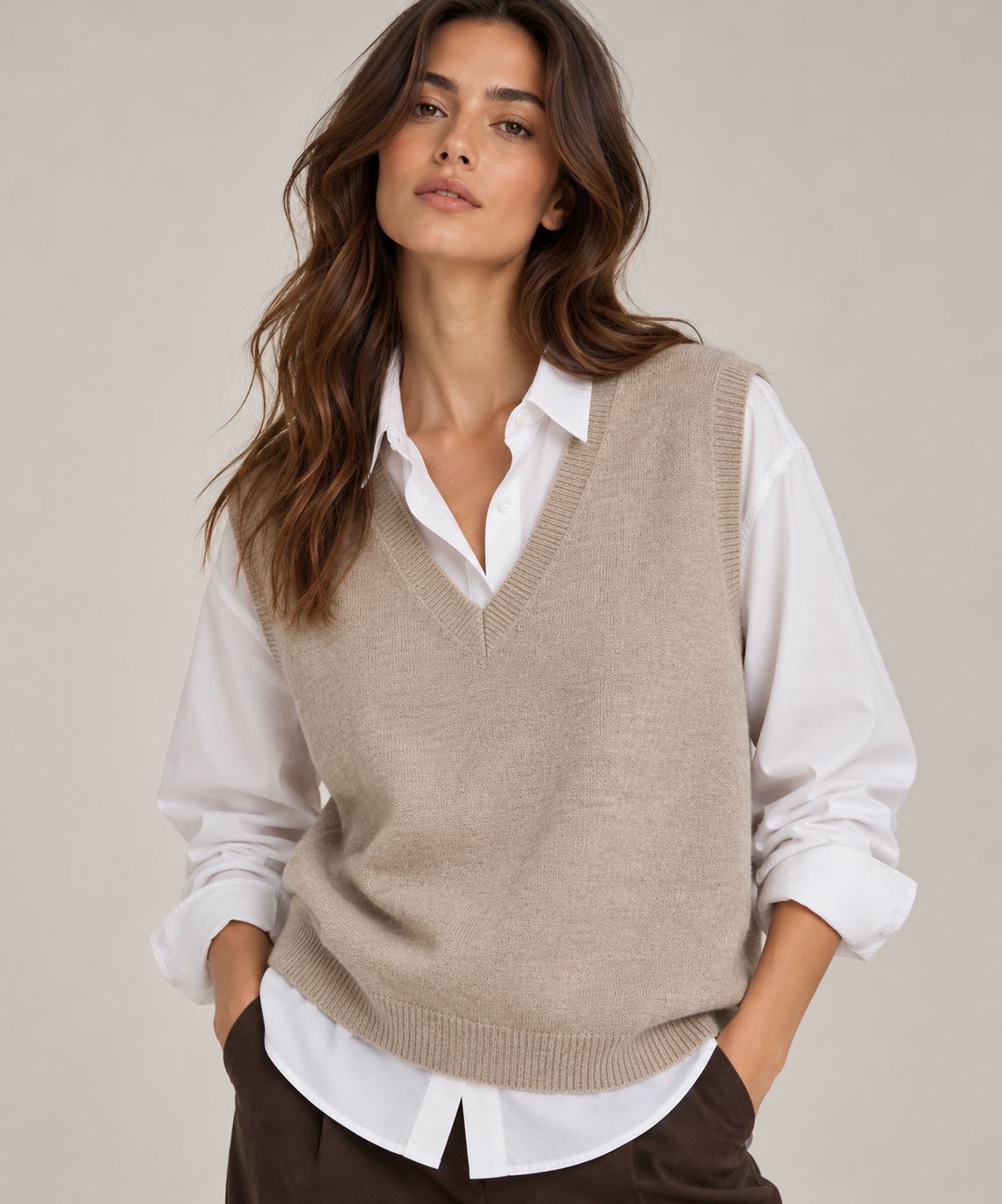 GILET BASIC CLASSICO BEIGE