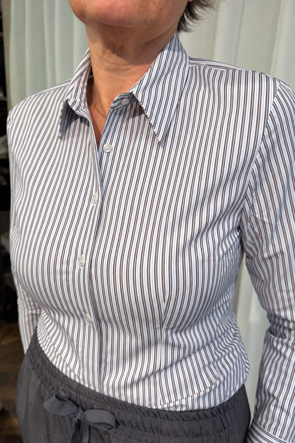 CAMICIA SLIM RIGATA BORDEAUX