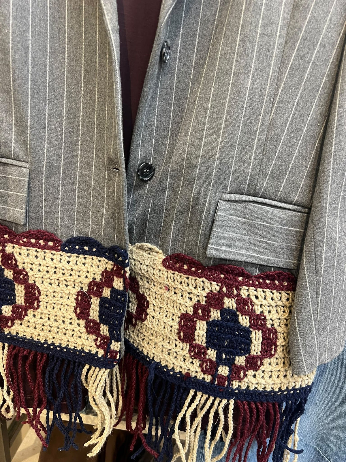GIACCA GESSATA CROCHET AI BORDI