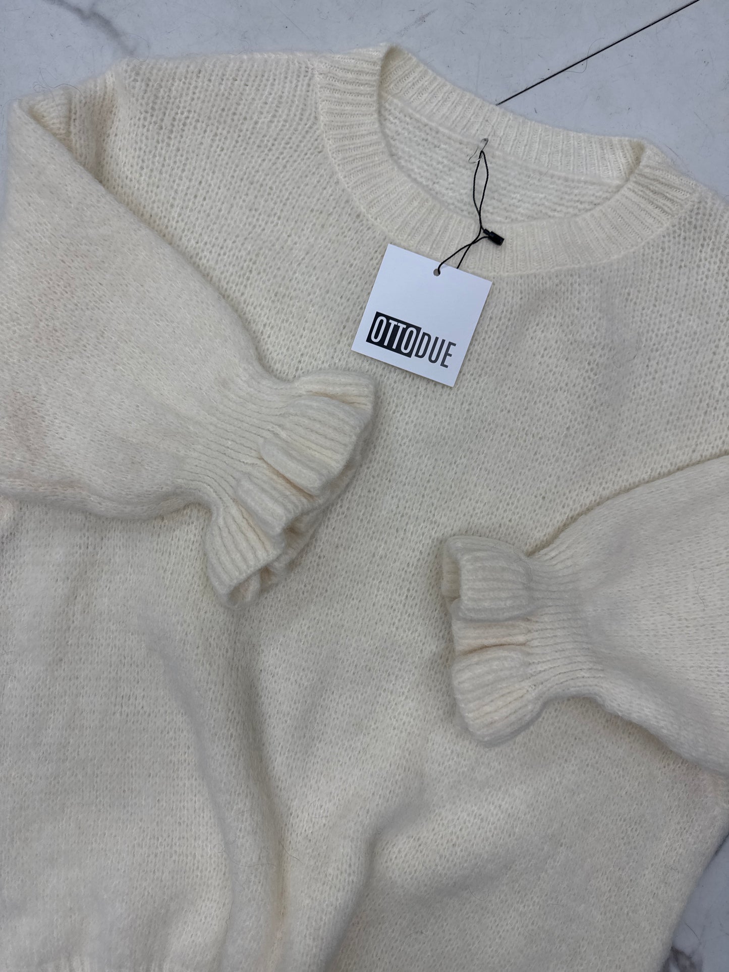 MAGLIONCINO MOHAIR MANICA ROUGE nero/cioccolato/panna/sabbia