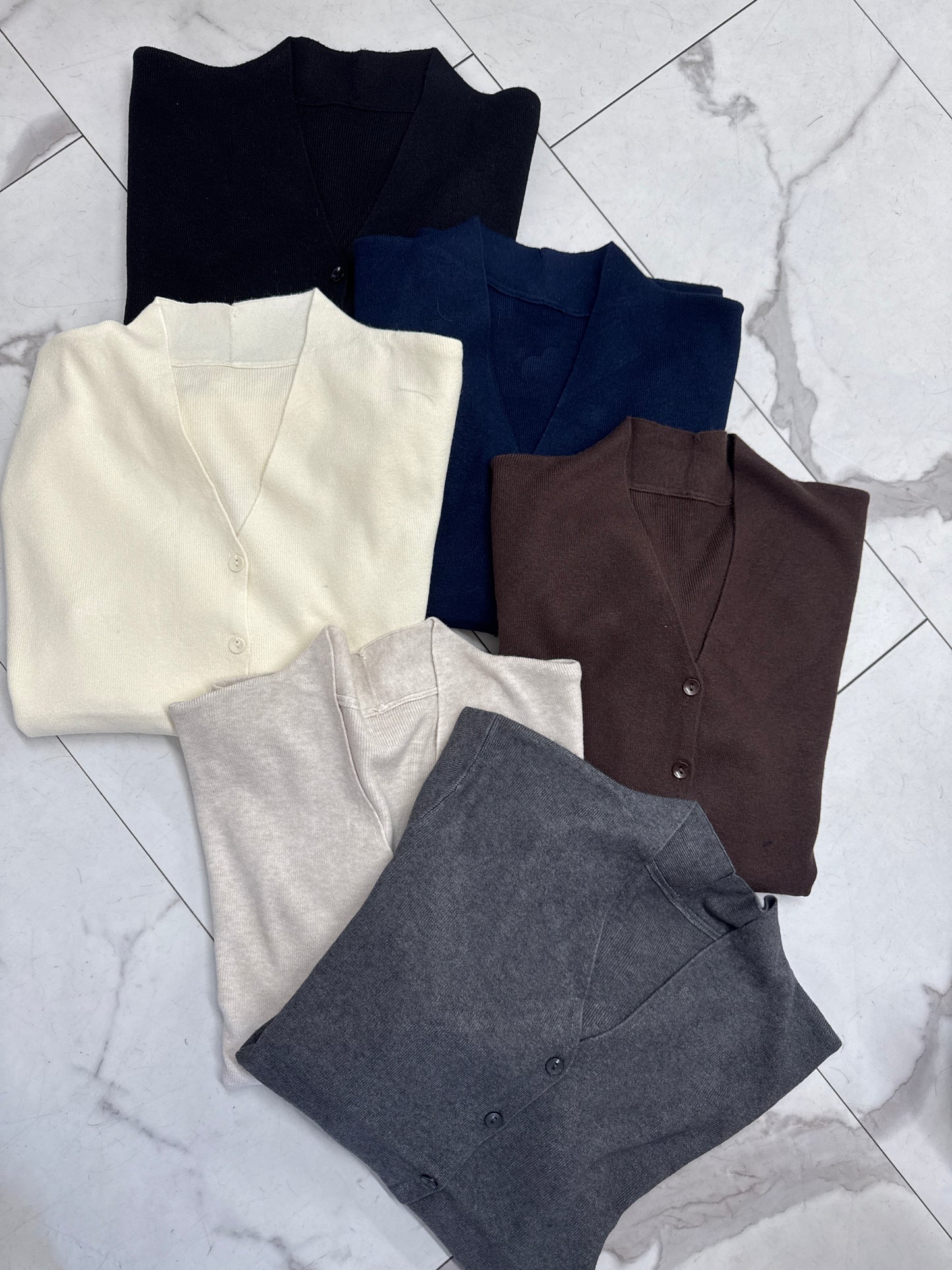 CARDIGAN BASIC grigio/panna/marrone/sabbia/blu/nero