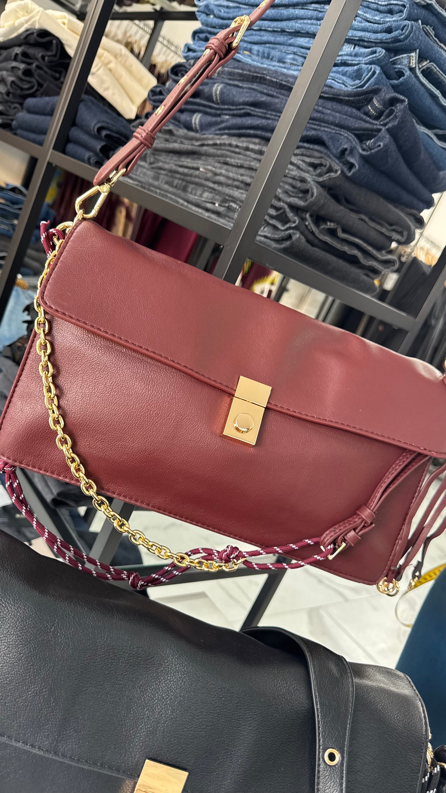 BORSA WENDY nera/bordeaux