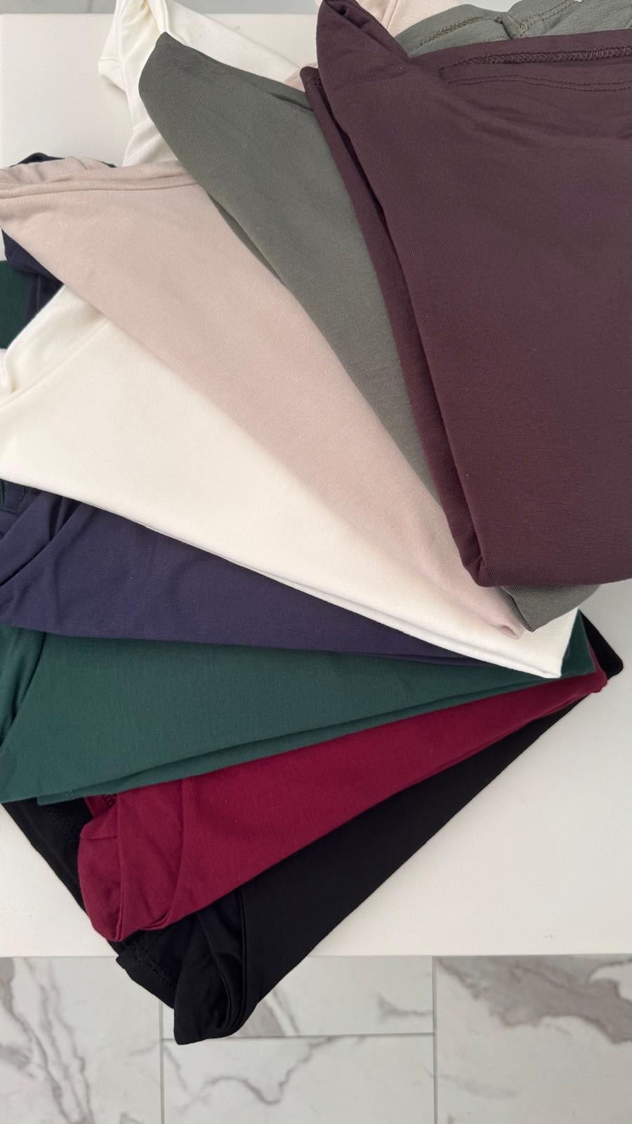 MAGLIA SLIM MANICA 3/4 cioccolato/militare/sabbia/bianco/blu/bosco/bordeaux/nero
