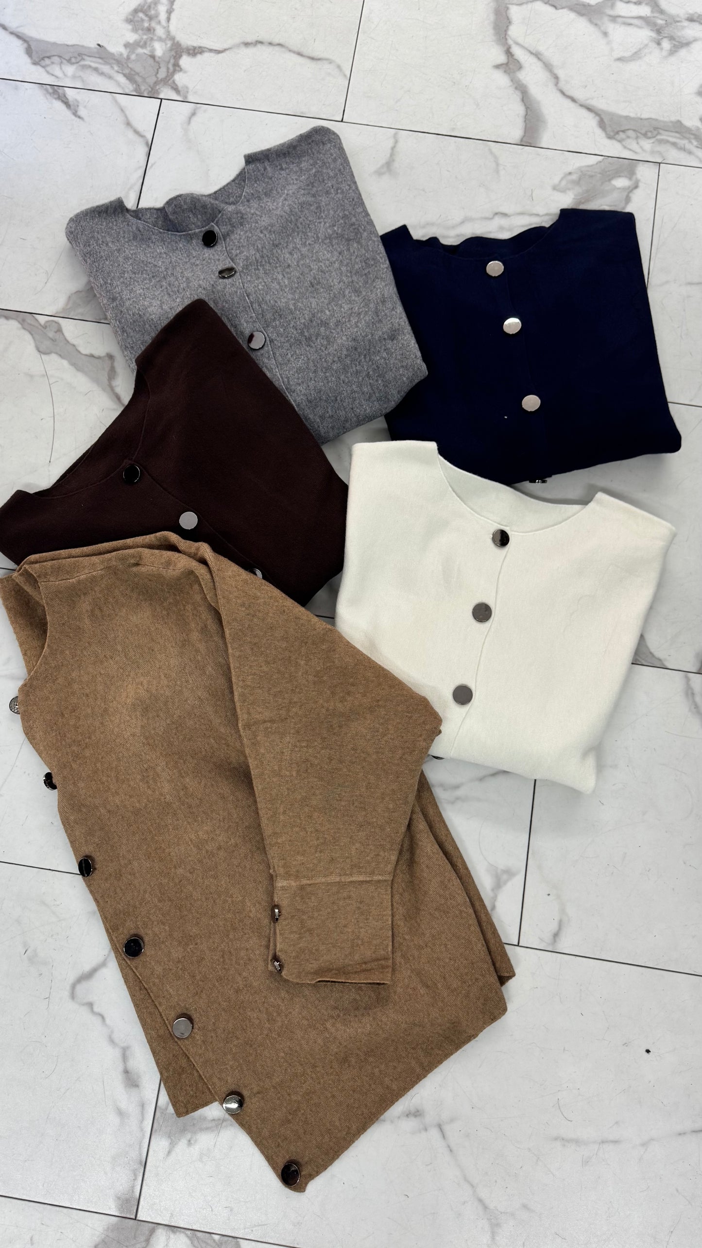 CARDIGAN BOTTONI ARGENTO